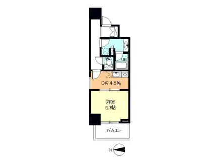 ブリリアタワー品川シーサイド(1DK/3階)の間取り写真