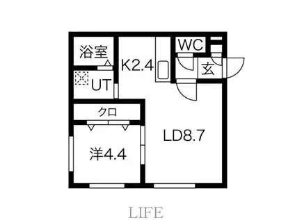 グランデール新札幌II(1LDK/2階)の間取り写真