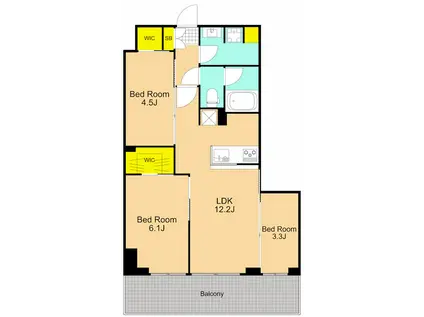 IRIS南大井(3LDK/4階)の間取り写真