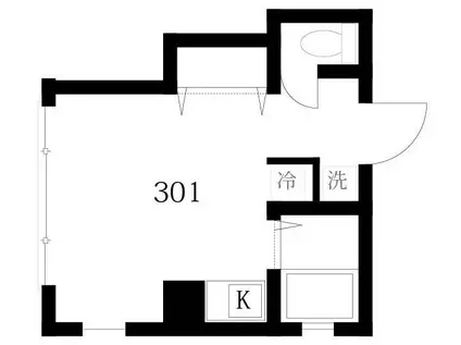 雑司ヶ谷キリスト教会・雑司ヶ谷ハウス(ワンルーム/3階)の間取り写真