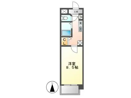 クレスト覚王山(1K/3階)の間取り写真