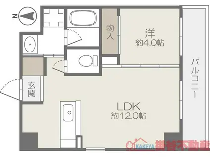 ヴィラコントゥール(1LDK/2階)の間取り写真