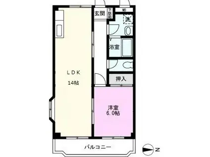 エクセレント東川口(1LDK/3階)の間取り写真