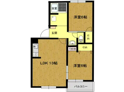 ヴァンベール天白(2LDK/2階)の間取り写真