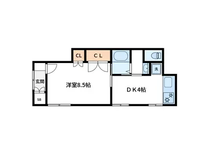 グランデ山和(1DK/1階)の間取り写真