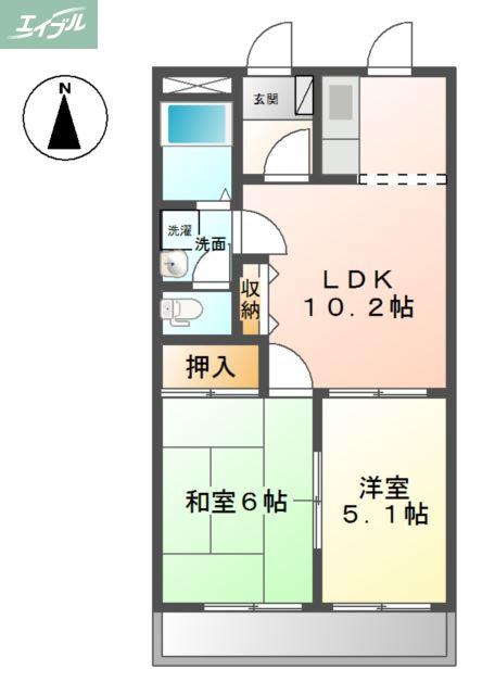 ファインヴィーブル参番館(2LDK/3階)の間取り写真