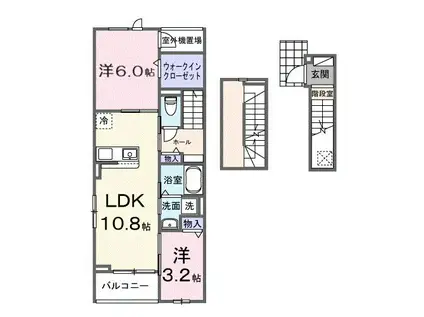 ヒカルサ西大宮(2LDK/3階)の間取り写真