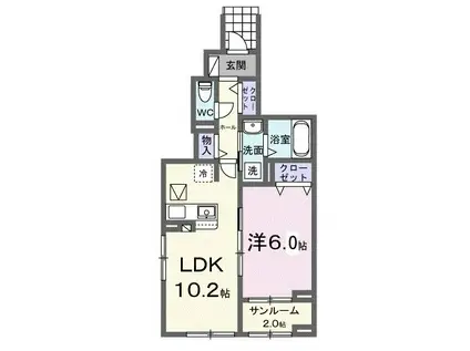アプリコット(1LDK/1階)の間取り写真