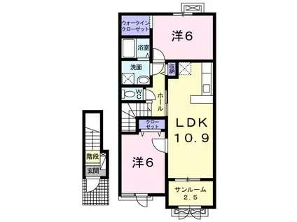 ファーストレーベン立野II(2LDK/2階)の間取り写真