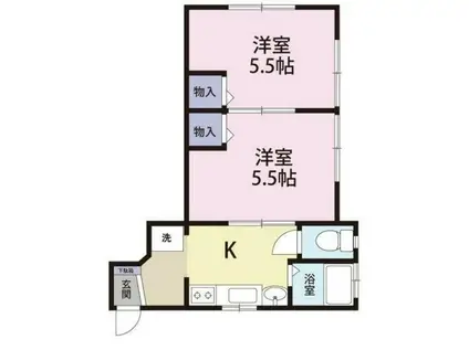 PLUSLIN GARDEN(1LDK/2階)の間取り写真