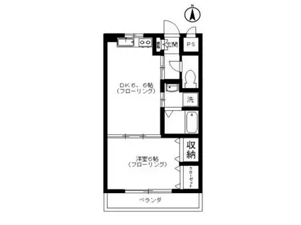 サンライズ(1DK/1階)の間取り写真