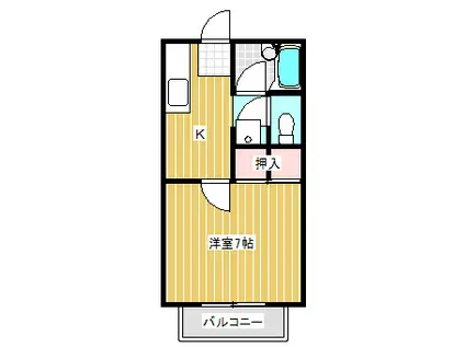 コンフォートさんべる樹(1K/1階)の間取り写真