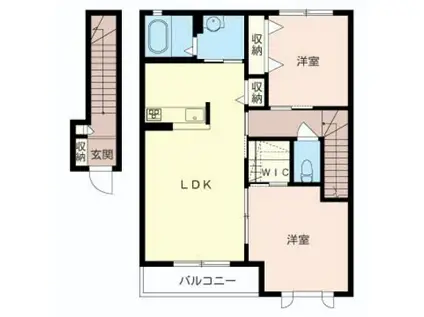 ハイムフレッサ(2LDK/2階)の間取り写真