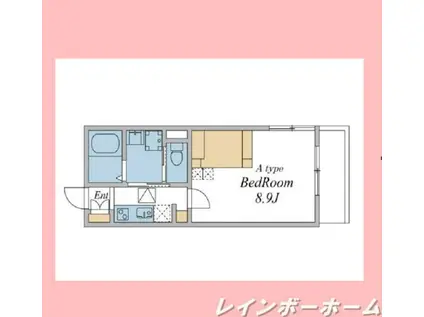 ウィンドテラス新鎌ヶ谷(1K/1階)の間取り写真