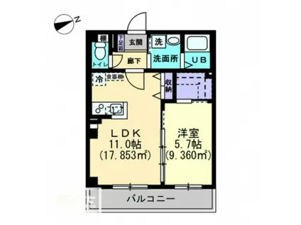 SIRIUS GARDEN(1LDK/3階)の間取り写真
