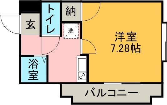 れいめい武(1K/5階)の間取り写真