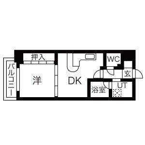 DOMUS21(1DK/6階)の間取り写真