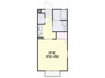 プランドール門田屋敷(1K/2階)の間取り写真