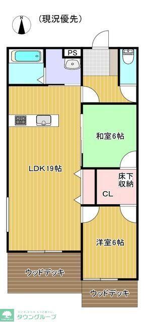 シェ・モア・ドーヴィル(2LDK/1階)の間取り写真