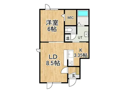 ヒナーレII(1LDK/2階)の間取り写真