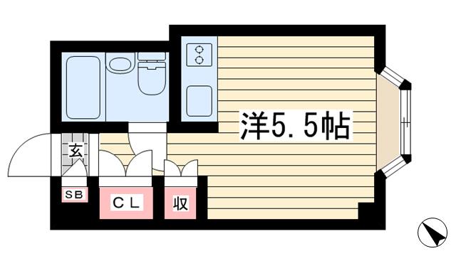 メゾン・ド山手(ワンルーム/4階)の間取り写真