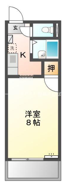 サープラス石田(1K/2階)の間取り写真
