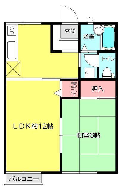 コスモハイツM(1LDK/2階)の間取り写真