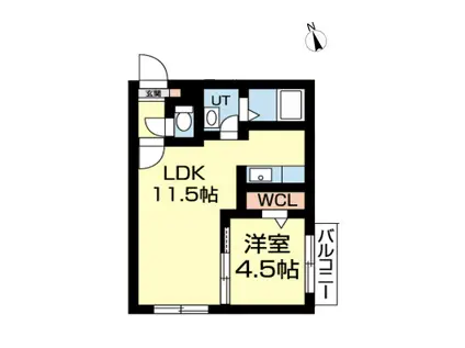 グランフィーノ福住(1LDK/3階)の間取り写真