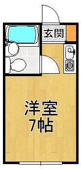 グローバル塚口(ワンルーム/3階)の間取り写真