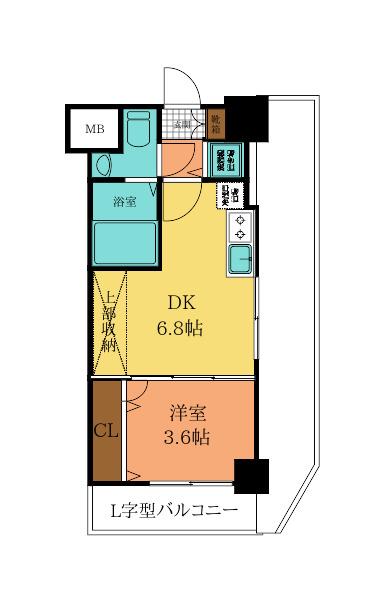 NO.71 ORIENT TRUST TOWER(1DK/11階)の間取り写真