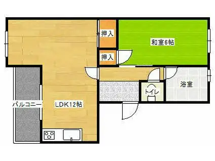コーポやをたに(1LDK/3階)の間取り写真