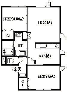 サニーイースト(2LDK/2階)の間取り写真