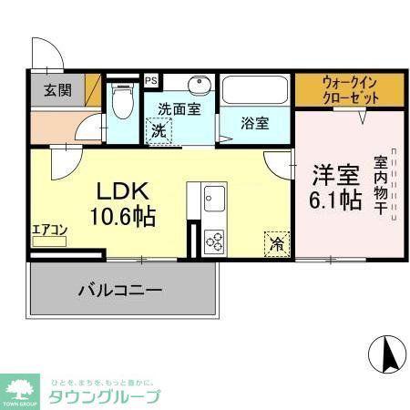 メディオ 寺田(1LDK/2階)の間取り写真
