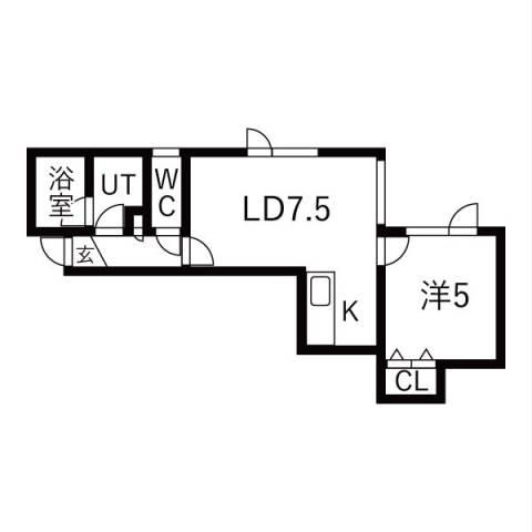ユニオンライフ(1LDK/3階)の間取り写真