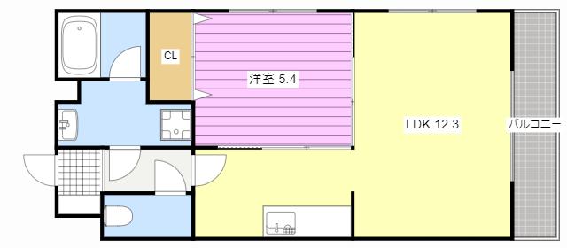 クレイス(1LDK/3階)の間取り写真