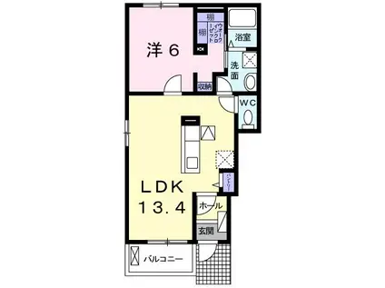 ＪＲ姫新線 播磨新宮駅 バス乗車時間：21分 最寄りバス停で下車 徒歩5分 2階建 築12年(1LDK/1階)の間取り写真