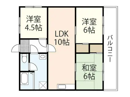 サニーハイツ高須(3LDK/3階)の間取り写真