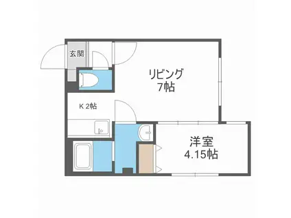 フロンティア(1LDK/1階)の間取り写真
