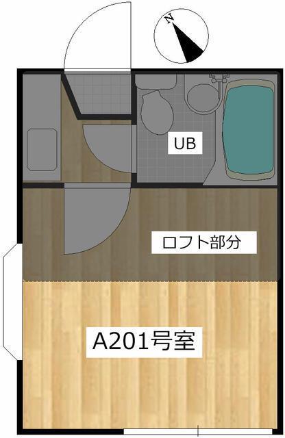 プラザドゥデボンA(ワンルーム/2階)の間取り写真