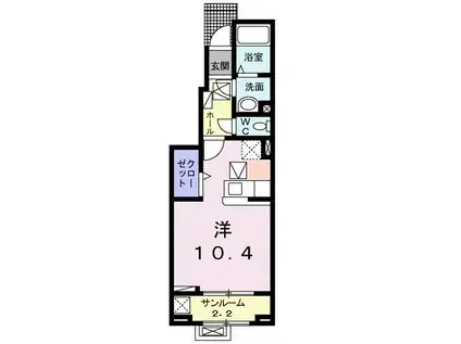 ビレッジ ハイマウンテン(ワンルーム/1階)の間取り写真