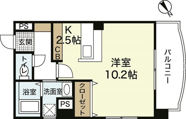 BELL紅菱・山本STAGE(ワンルーム/3階)の間取り写真