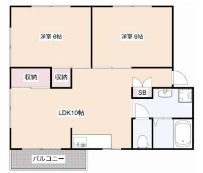 セントラーザ(2LDK/2階)の間取り写真