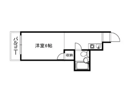 万里小路アベニュー(1K/4階)の間取り写真