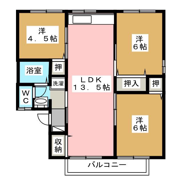 セジュールおはら(3LDK/2階)の間取り写真