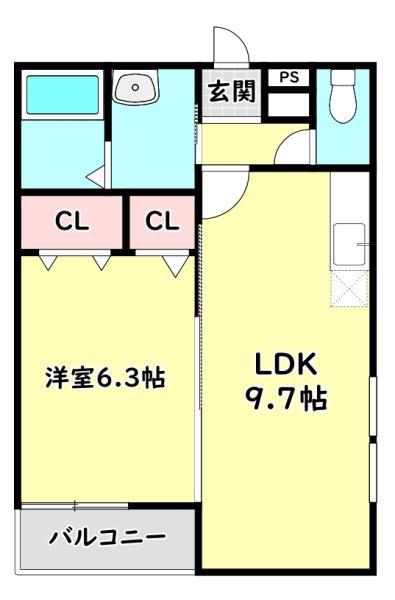 グレートリネージ(1LDK/1階)の間取り写真