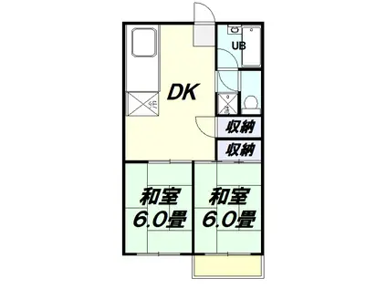 コスモハイツ(2DK/3階)の間取り写真