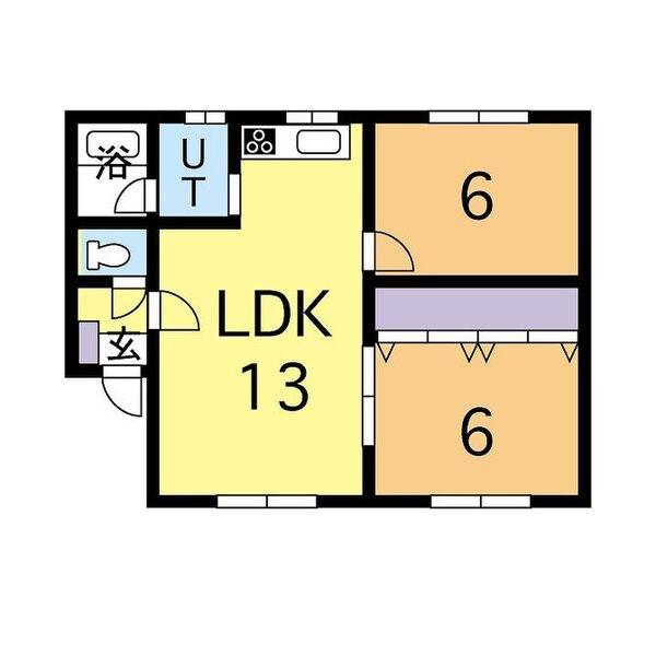 アート3-5(2LDK/1階)の間取り写真