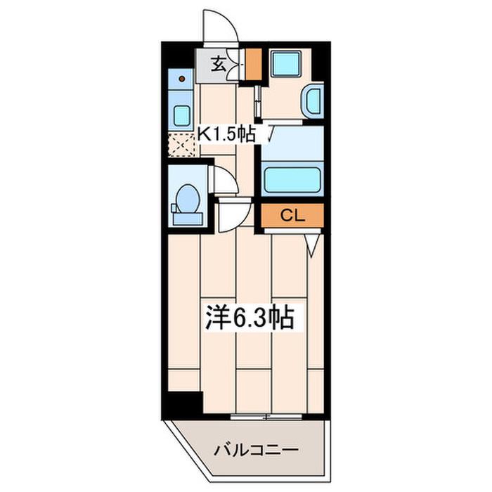 パティーナ川崎(1K/8階)の間取り写真