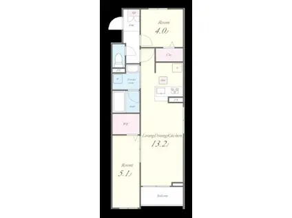 VILLE NEUVE(2LDK/2階)の間取り写真