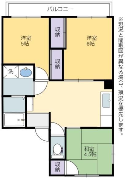 ハイム北芹川(3DK/2階)の間取り写真